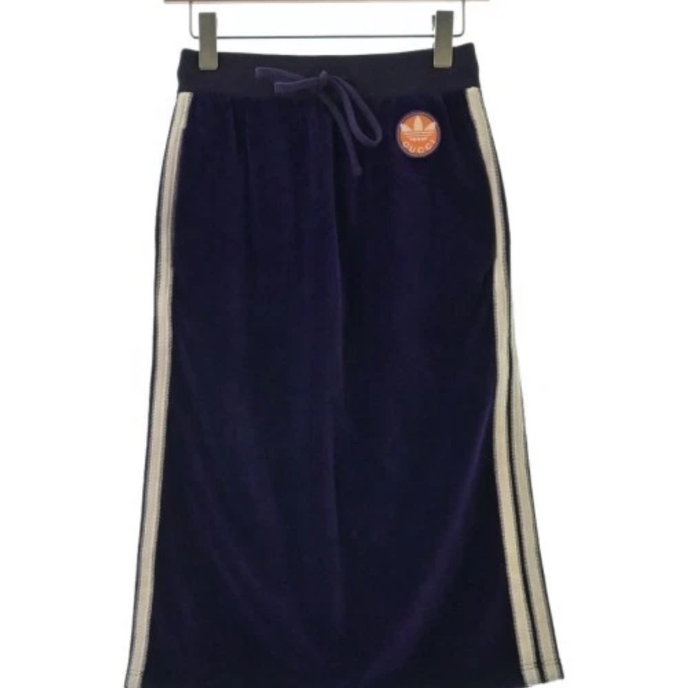 Gucci Adidas velvet purple Midi Skirt